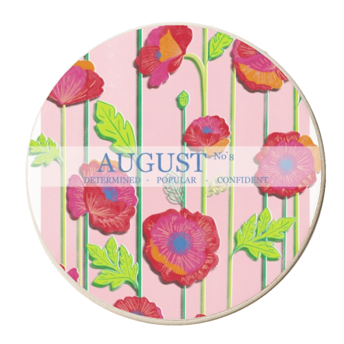 August Flowers - Poppy - personalised beer coaster by Yaz Raja