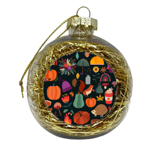 Autumn fall pattern - xmas bauble by haris kavalla