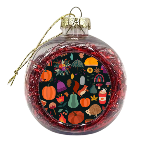 Autumn fall pattern - xmas bauble by haris kavalla