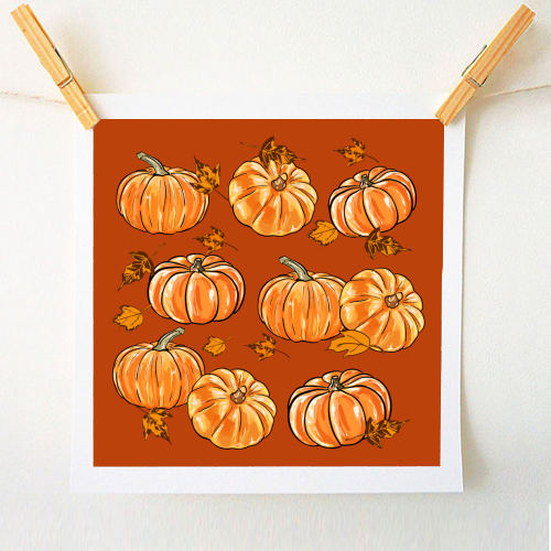 Autumn Pumpkins - A1 - A4 art print by EZbie