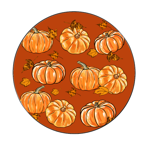 Autumn Pumpkins - Circle Sticker by EZbie