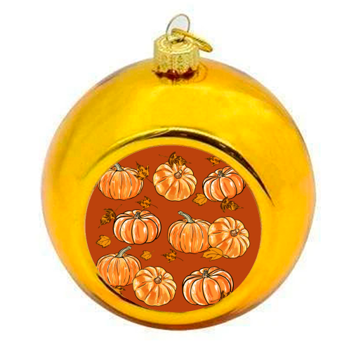 Autumn Pumpkins - colourful christmas bauble by EZbie