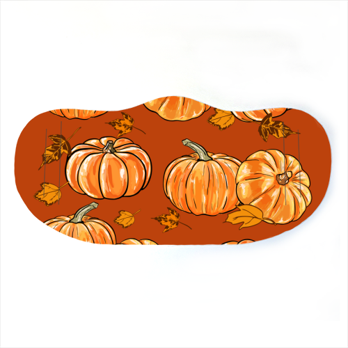 Autumn Pumpkins - face cover mask by EZbie