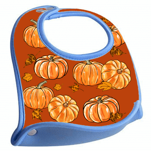 Autumn Pumpkins - feeding bib by EZbie