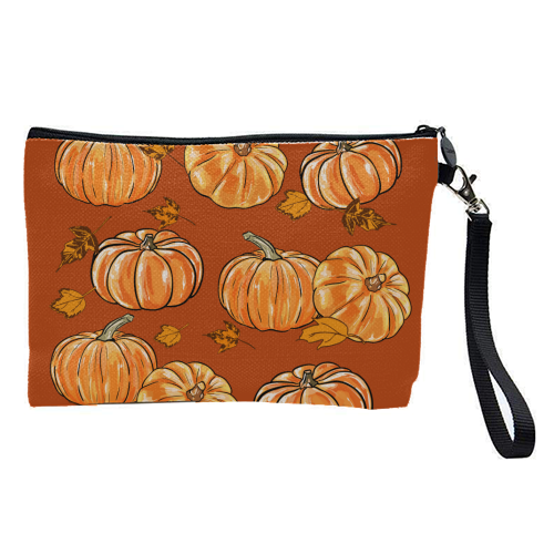 Autumn Pumpkins - pretty makeup bag by EZbie