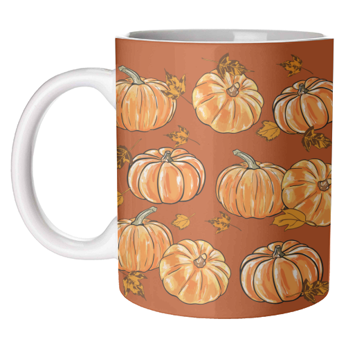 Autumn Pumpkins - unique mug by EZbie