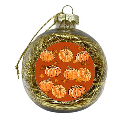 Autumn Pumpkins - xmas bauble by EZbie