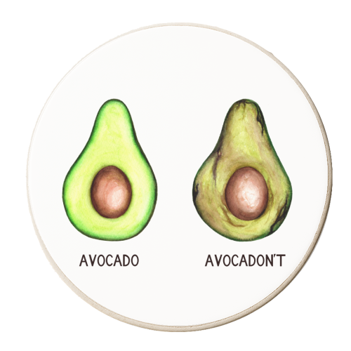 Avocado / Avocadon't - personalised beer coaster by She Walks She Paints