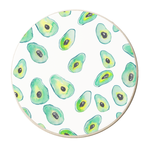 Avocados - personalised beer coaster by Michelle Walker