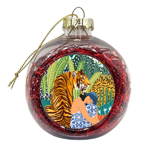 Awaken The Tiger Within - xmas bauble by Uma Prabhakar Gokhale