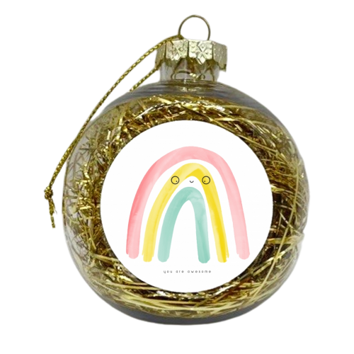 Awesome Rainbow - xmas bauble by Alice Palazon