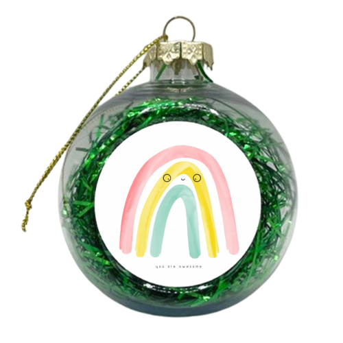 Awesome Rainbow - xmas bauble by Alice Palazon