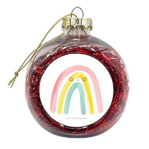 Awesome Rainbow - xmas bauble by Alice Palazon