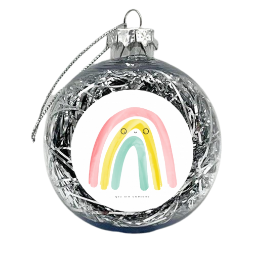Awesome Rainbow - xmas bauble by Alice Palazon