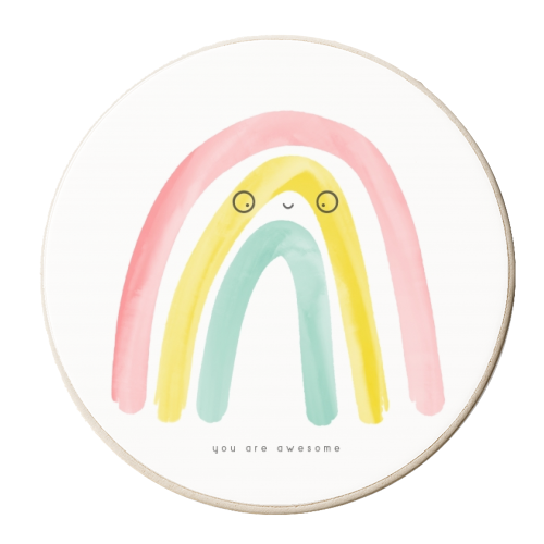 Awesome Rainbow - personalised beer coaster by Alice Palazon