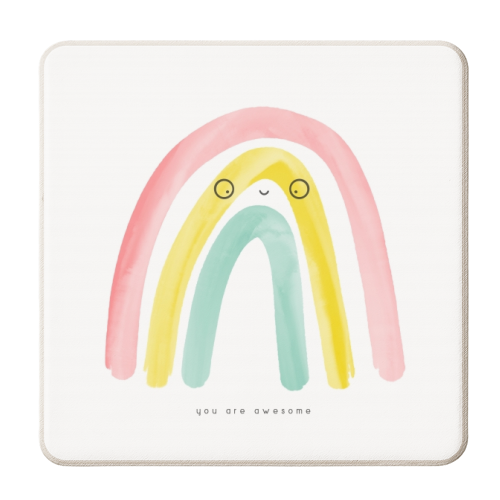 Awesome Rainbow - personalised beer coaster by Alice Palazon