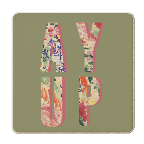 Ay Up - personalised beer coaster by The 13 Prints