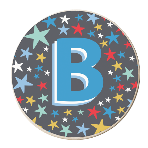 B Initial on stars - personalised beer coaster by The Boy and the Bear