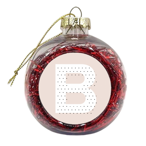 B Polka Dot Initial - xmas bauble by Toni Scott