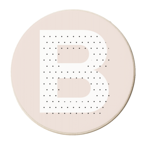 B Polka Dot Initial - personalised beer coaster by Toni Scott