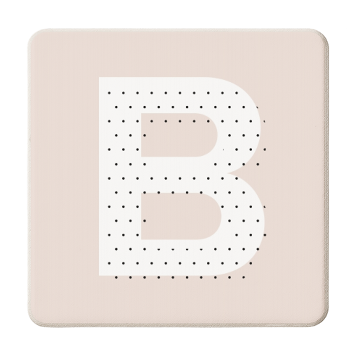B Polka Dot Initial - personalised beer coaster by Toni Scott