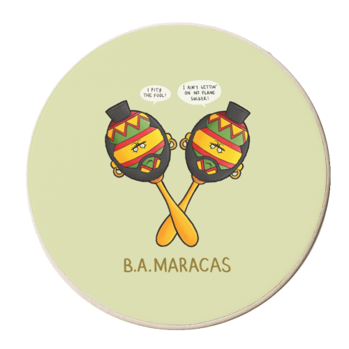 BA Maracus - personalised beer coaster by Carl Batterbee