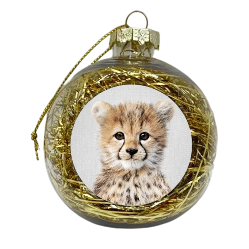 Baby Cheetah - Colorful - xmas bauble by Gal Design