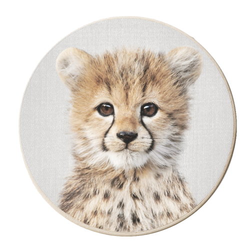 Baby Cheetah - Colorful - personalised beer coaster by Gal Design