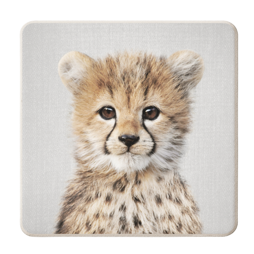 Baby Cheetah - Colorful - personalised beer coaster by Gal Design
