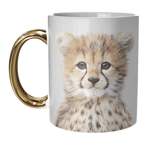 Baby Cheetah - Colorful - unique mug by Gal Design