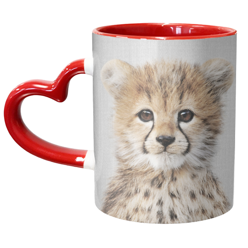 Baby Cheetah - Colorful - unique mug by Gal Design