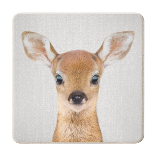 Baby Deer - Colorful - personalised beer coaster by Gal Design