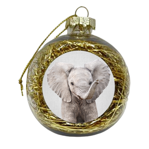 Baby Elephant - Colorful - xmas bauble by Gal Design