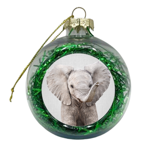 Baby Elephant - Colorful - xmas bauble by Gal Design