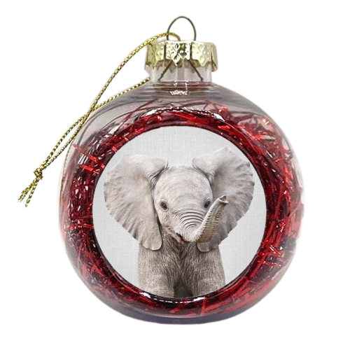Baby Elephant - Colorful - xmas bauble by Gal Design