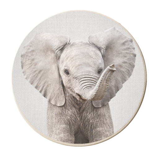 Baby Elephant - Colorful - personalised beer coaster by Gal Design
