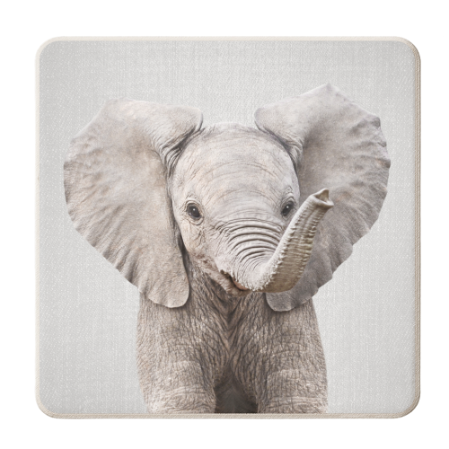 Baby Elephant - Colorful - personalised beer coaster by Gal Design