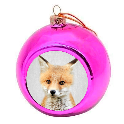 Baby Fox - Colorful - colourful christmas bauble by Gal Design