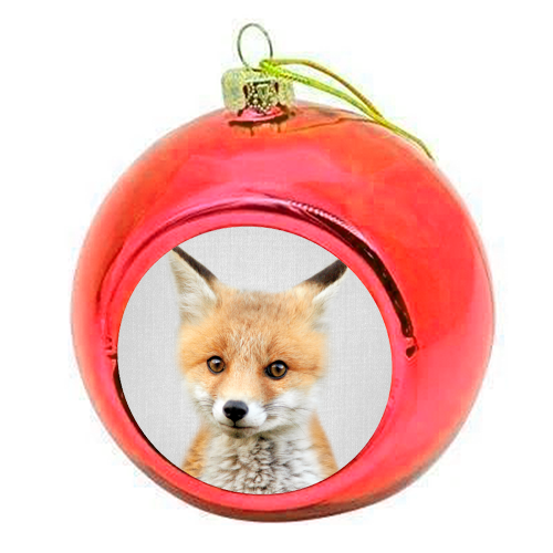 Baby Fox - Colorful - colourful christmas bauble by Gal Design