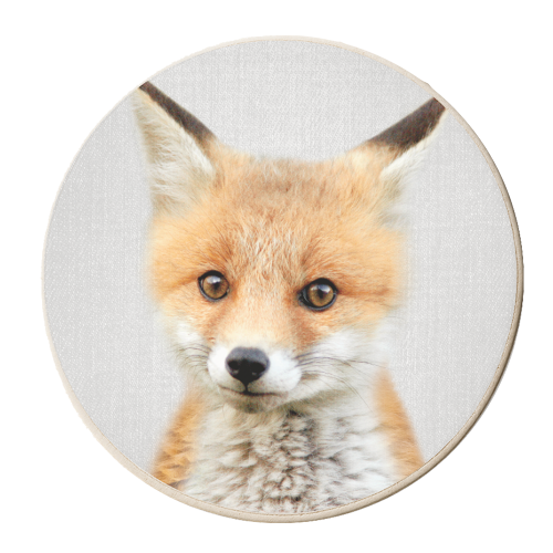 Baby Fox - Colorful - personalised beer coaster by Gal Design
