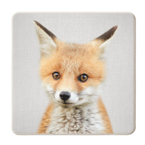 Baby Fox - Colorful - personalised beer coaster by Gal Design