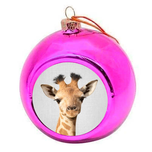 Baby Giraffe - Colorful - colourful christmas bauble by Gal Design
