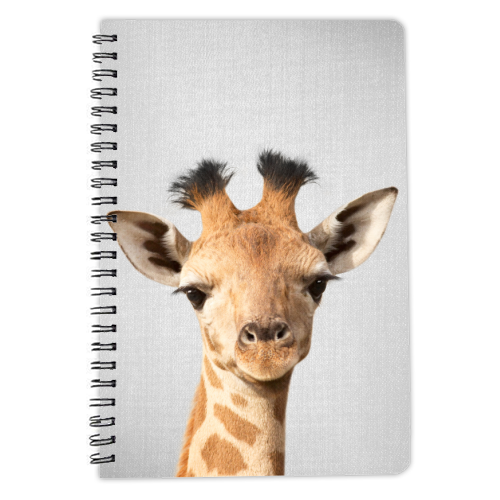 Baby Giraffe - Colorful - personalised A4, A5, A6 notebook by Gal Design