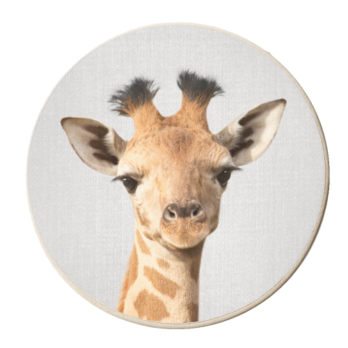 Baby Giraffe - Colorful - personalised beer coaster by Gal Design