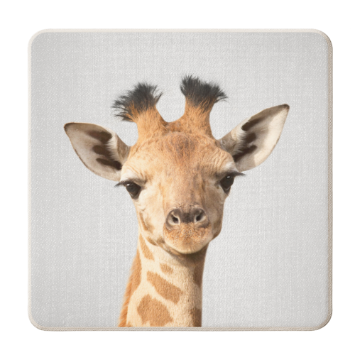 Baby Giraffe - Colorful - personalised beer coaster by Gal Design