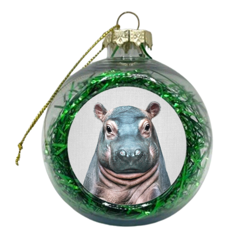 Baby Hippo - xmas bauble by Gal Design