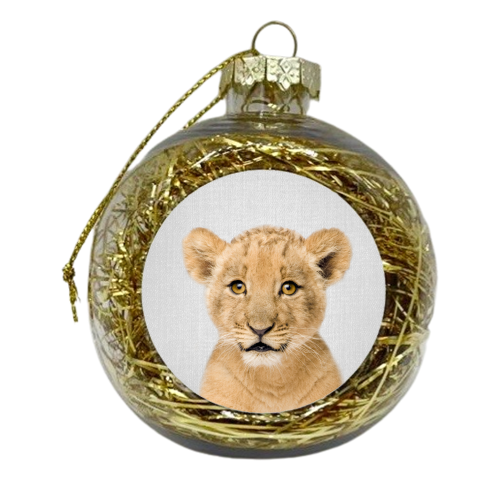 Baby Lion - Colorful - xmas bauble by Gal Design