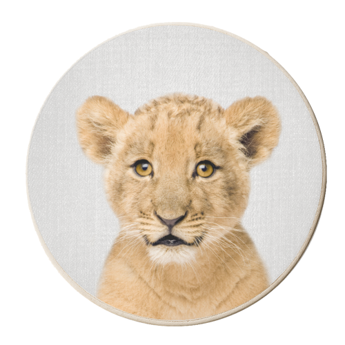 Baby Lion - Colorful - personalised beer coaster by Gal Design