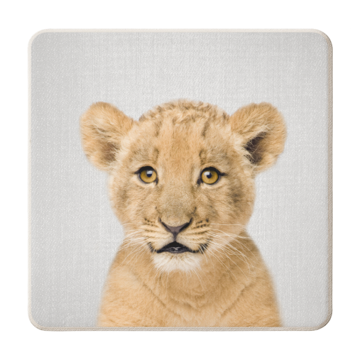 Baby Lion - Colorful - personalised beer coaster by Gal Design