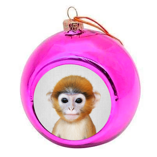 Baby Monkey - Colorful - colourful christmas bauble by Gal Design